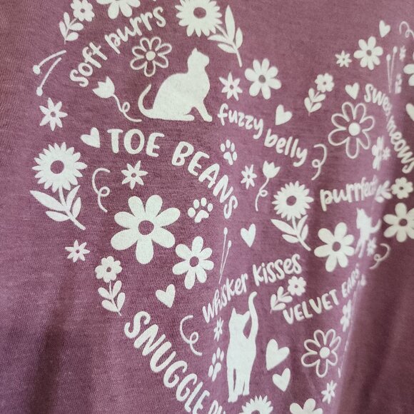 Cat Lady Box Cat Lover Women's Purple Crewneck T-Shirt Plus Size XXL - Picture 9 of 13